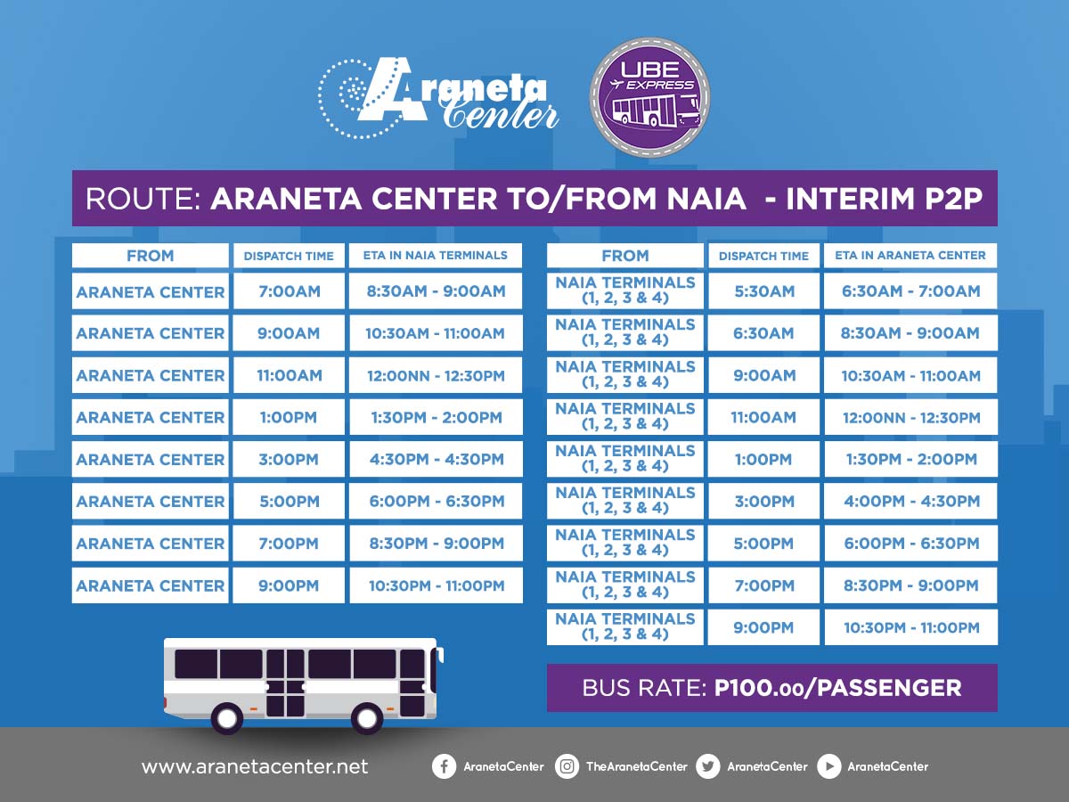 There is a new P2P Bus Service from Cubao to NAIA!